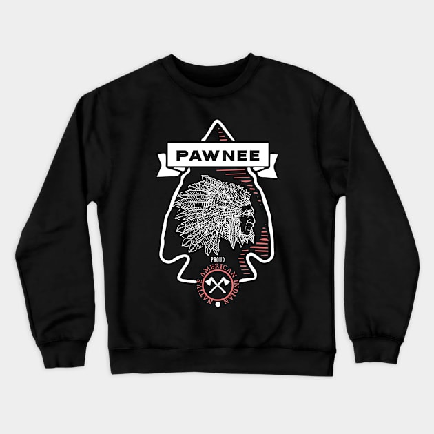 Pawnee  Tribe Native American Indian Proud Arrow Vintage Crewneck Sweatshirt by The Dirty Gringo